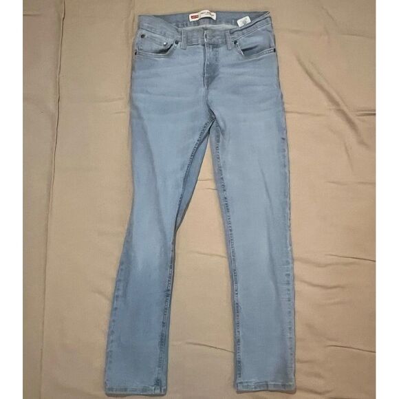 Levi's Boys 502 Taper Regular Sz 14‎ Regular Light Wash Denim Logo Jeans 27X27 - Picture 1 of 5